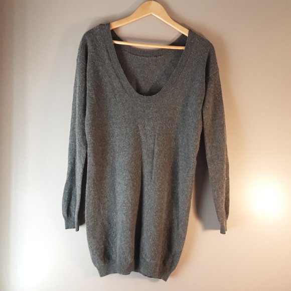 Aritzia Babaton Grey Scoop Back Sweater Long Wool Cashmere Size XS - Picture 8 of 16